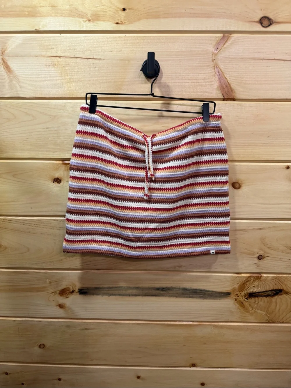 Rip Curl Peach Multi Striped Knit Mini Skirt